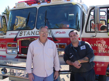 Our oldest son and I with his first engine....