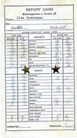 1961 Report Card