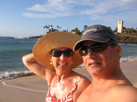 JC and Julie at Waimea Bay 2009