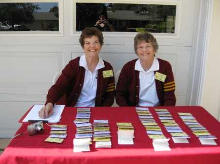 The Twins at registration for the 55th reunion