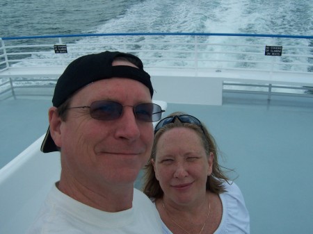 Amy and I on the boat