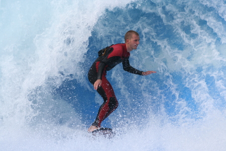 Nolan at the Wave House in San Diego