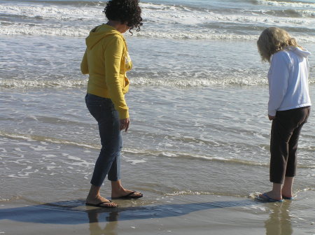 Tina and Lisa on the beach