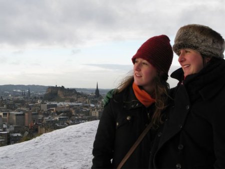 Antonia and Jessica at Edinburgh, Scotland