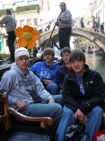 Travis with soccer buddies in Italy~March 09