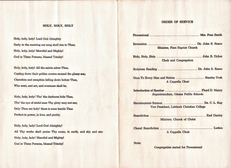 1968 Baccalaureate Services