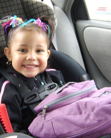 Ileana on her way to school