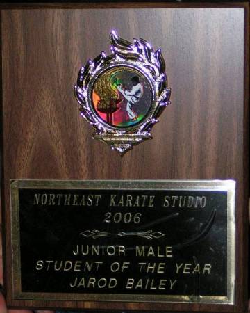 Jarod Junior Male Student of the Year