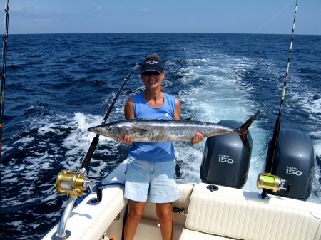 Our first wahoo on ourboat.