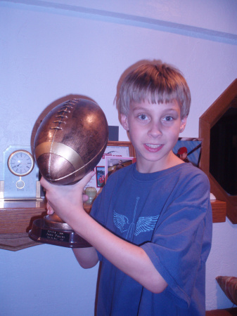 Johnny with his football trophy!