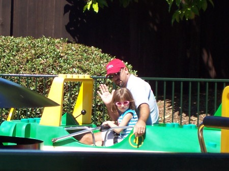 Mackenzie & I on ride at Legoland