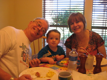 My husband, Brad, grandson, Matthew and me