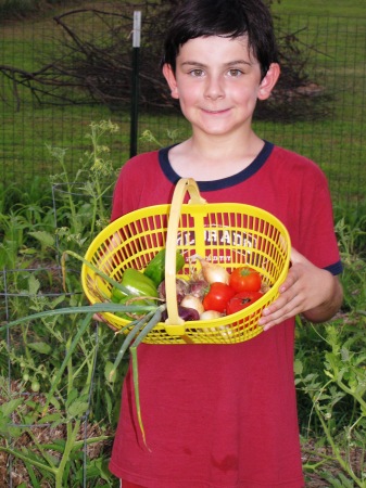 Josh with Veggies