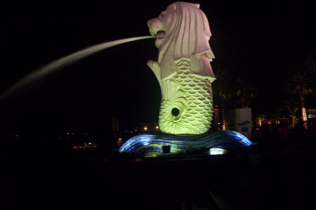 The Merlion in Singapore harbor