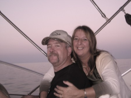 Chris & Darlene on our boat