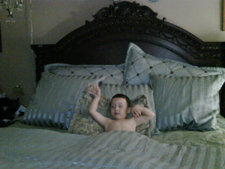 Jaelyn in my new bed