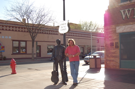 Standing on a corner in Winslow, Arizona