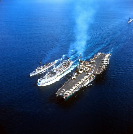 Taking on fuel, Tonkin Gulf, 1966