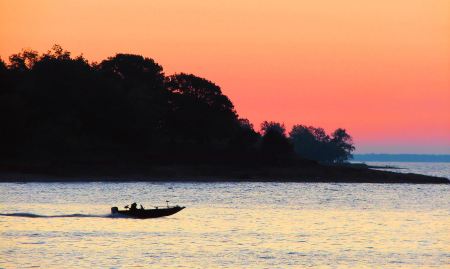 Fishing Boat in a Hurry Entering Texoma