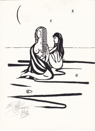 "Nude Bathers On Beach"