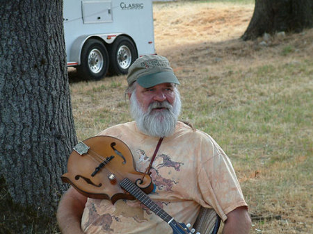 Husband Dan and his mandolin