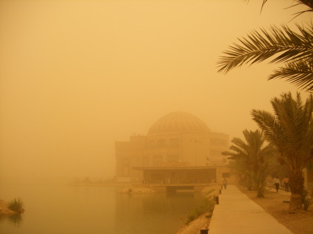 Sandstorm on Camp Slayer, Iraq