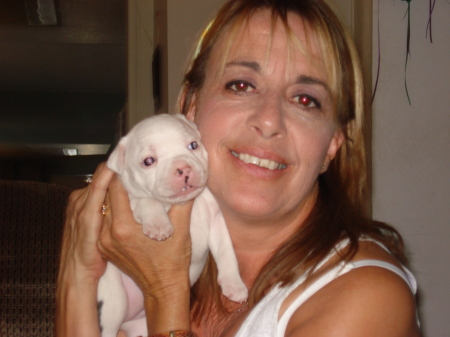 ME WITH OUR LITTLE STAFFORDSHIRE PUPPY