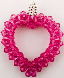 Swarovski Crystal Open Heart Pendant in Rose