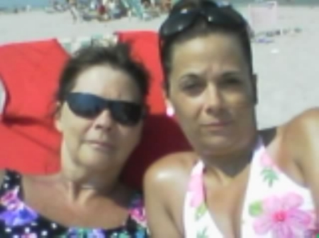 me and mama at beach