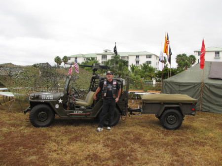 this is me standing by the army jeep