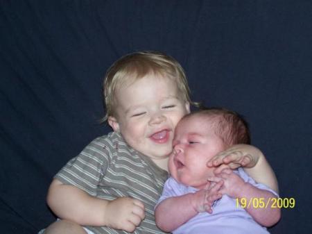 Grandson Jackson and his Sissy, Lucie