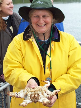 Holding a Rock fish.