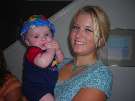 My daughter with her nephew (my grandson)