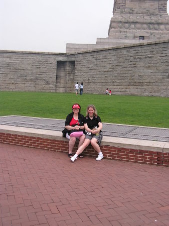 Tori & I at the base of the Statue of Liberty