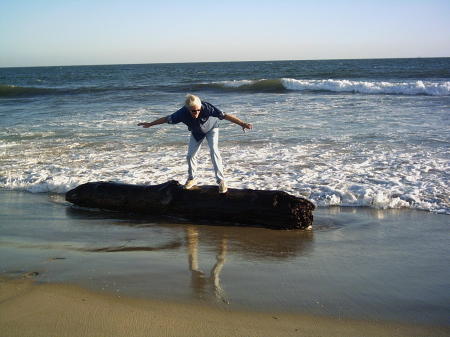 Surfing a 9ft log