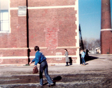 Chris & Kathy playing baseball