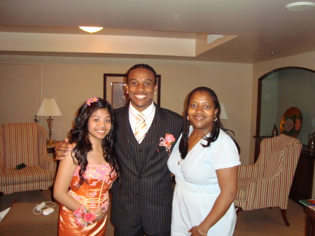 My son Donavan and his date, and me at Prom 09