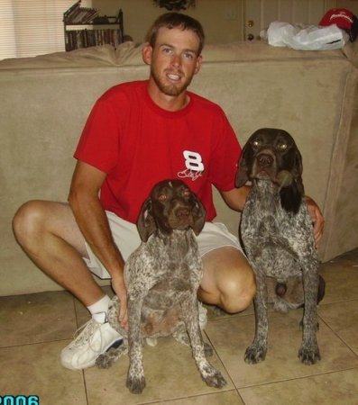 son-in-law with his dogs