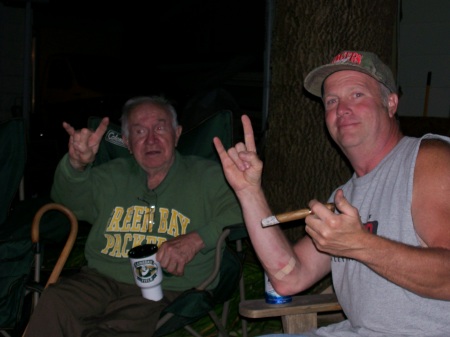 Brother Bill & Dad Chillin' at the Campfire