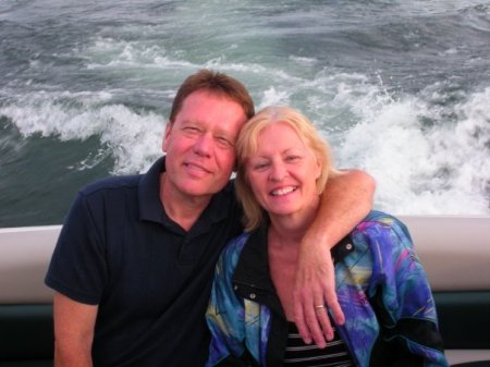 mom and papa on boat