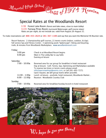 The Woodlands Resort - special rates