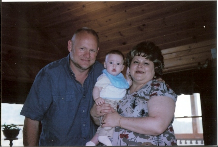 My husband Jeff, grandson Kolton, and me.