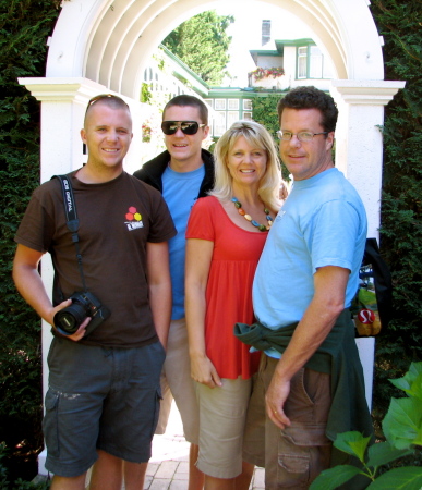 Bouchard Gardens with my men...Aug 2008