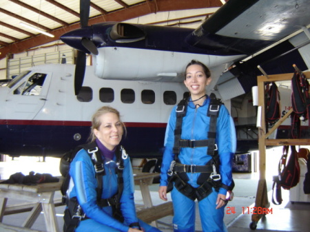 My daughter Jenni and me just before our jump.