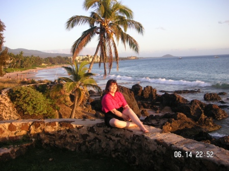 Kim enjoying a Maui sunset