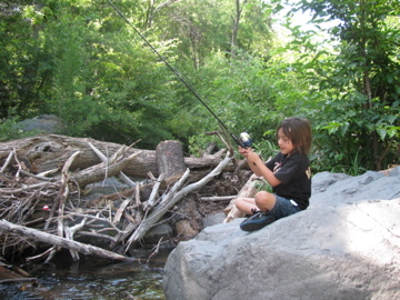 Jacob Fishing in the Creek at Sedona