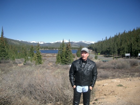 in front of Echo Lake below Mt. Evans, Co.