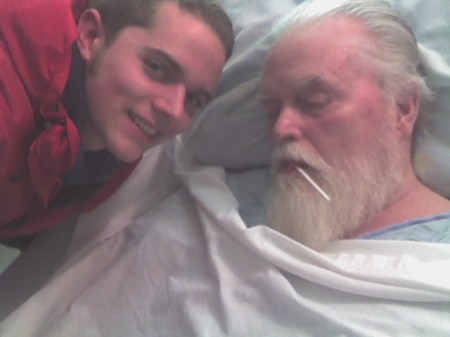 Son, Steve, with my dad soon before he died