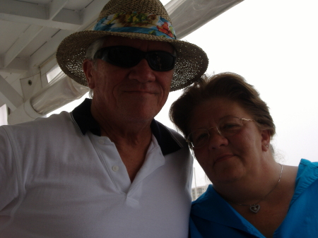 John and Joani on a dolphin cruise