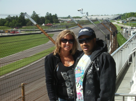 at the track